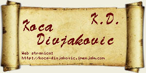 Koča Divjaković vizit kartica